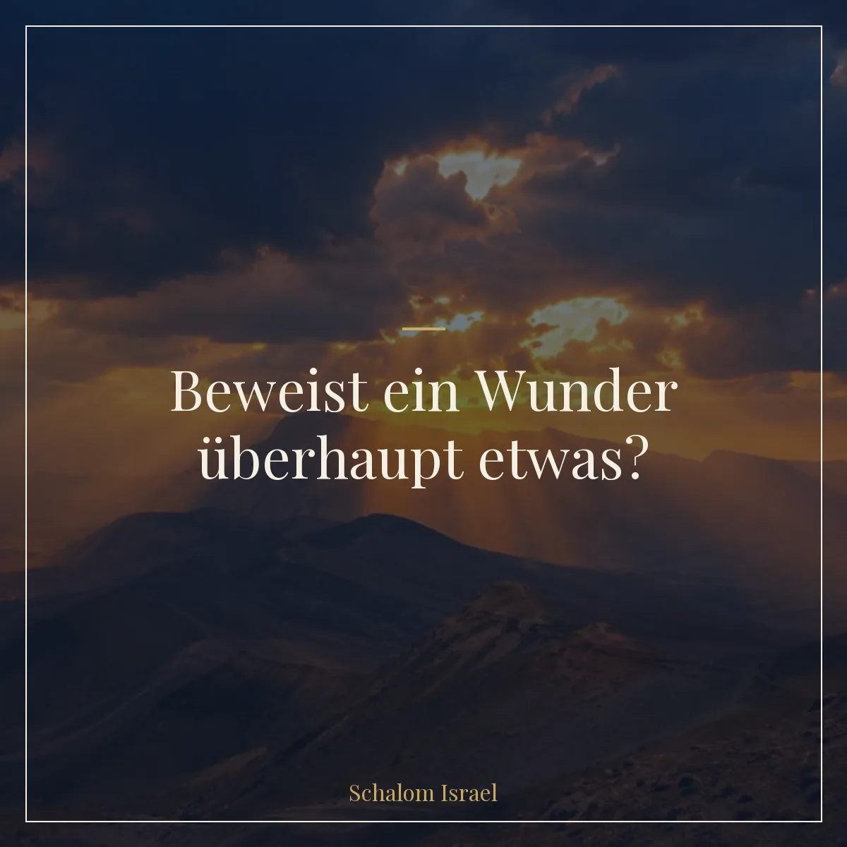 Beweist ein Wunder überhaupt etwas?