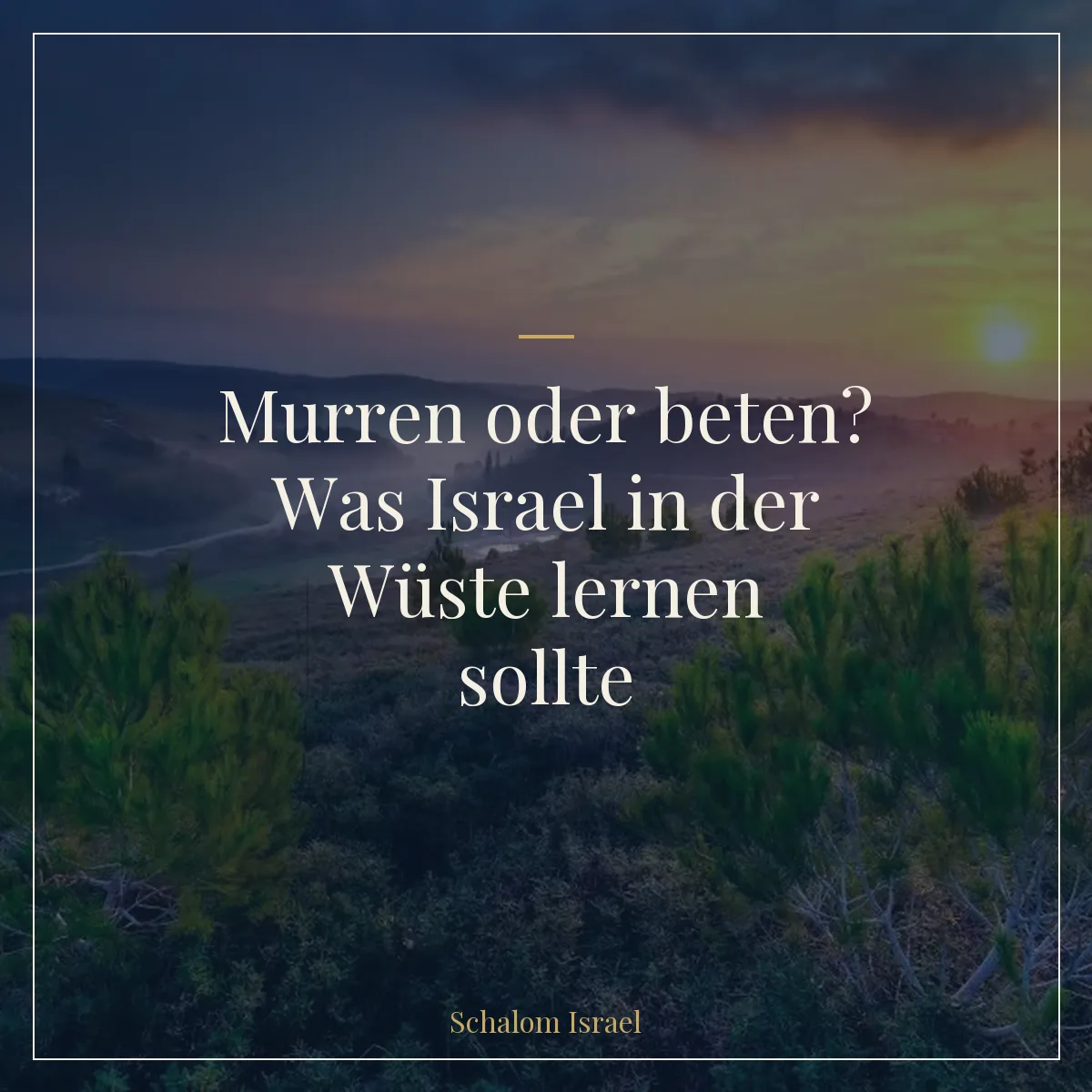 Murren oder beten? Was Israel in der Wüste lernen sollte