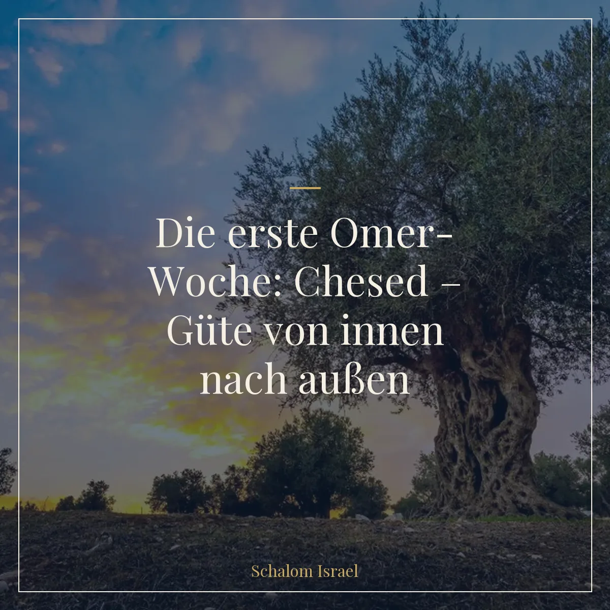 Die erste Omer-Woche: Chesed – Güte von innen nach außen
