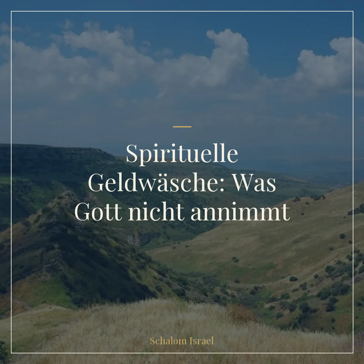 Spirituelle Geldwäsche: Was Gott nicht annimmt