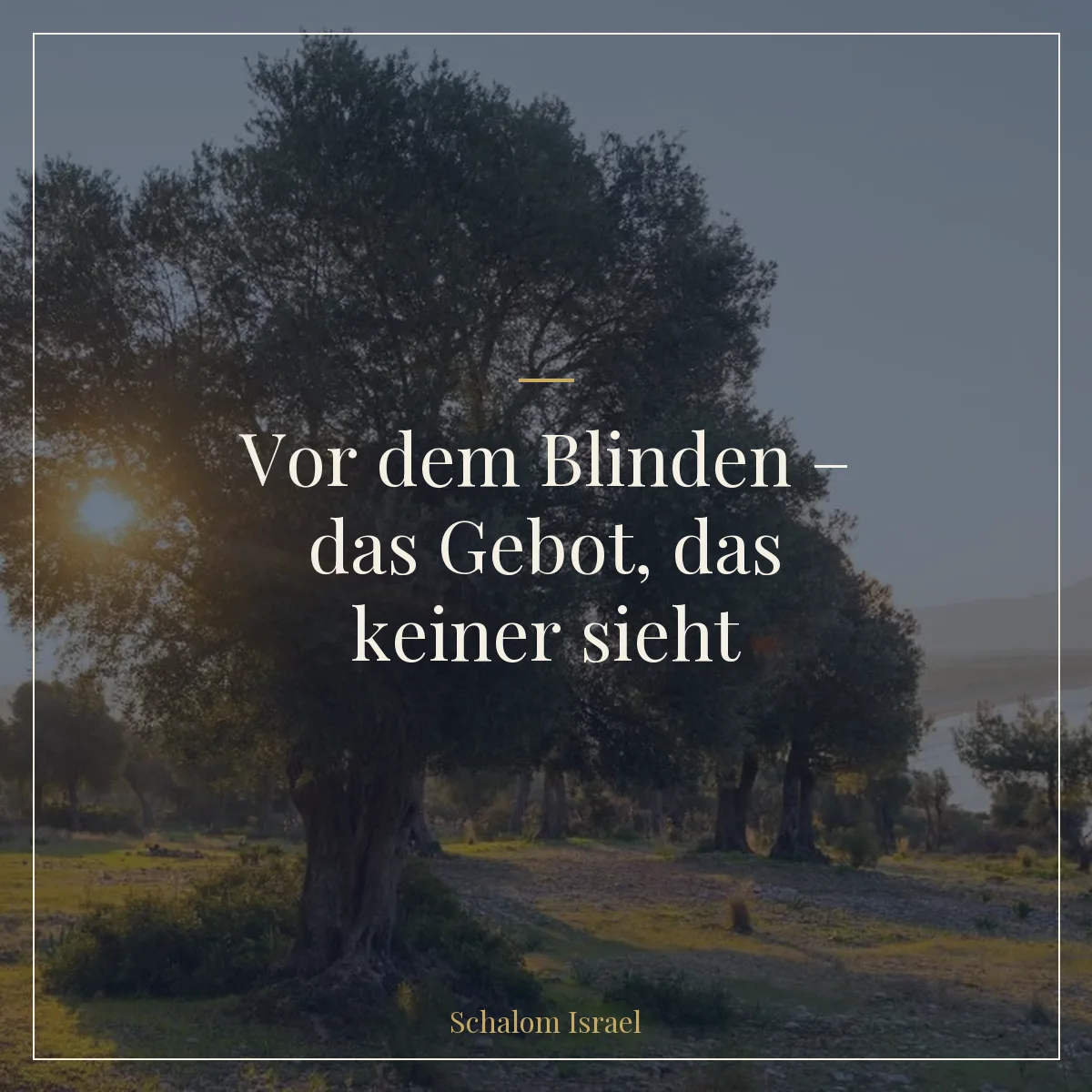 Vor dem Blinden – das Gebot, das keiner sieht