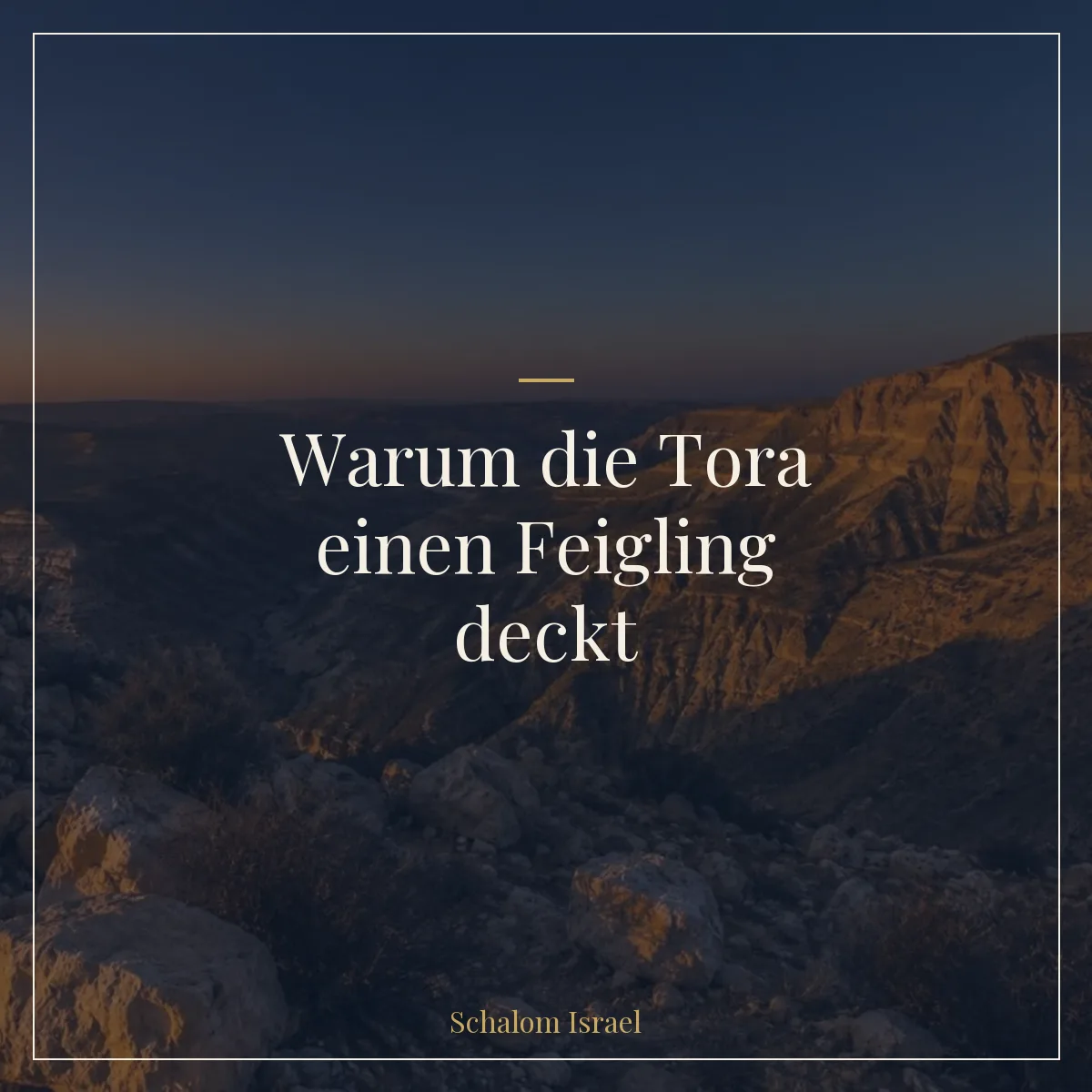 Warum die Tora einen Feigling deckt